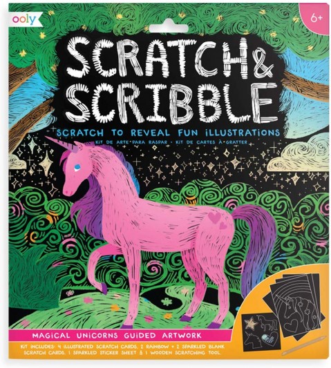 oly Scratch And Scribble Magical Unicorns-Multicolor School Stationery for Kids age 6Y+ 