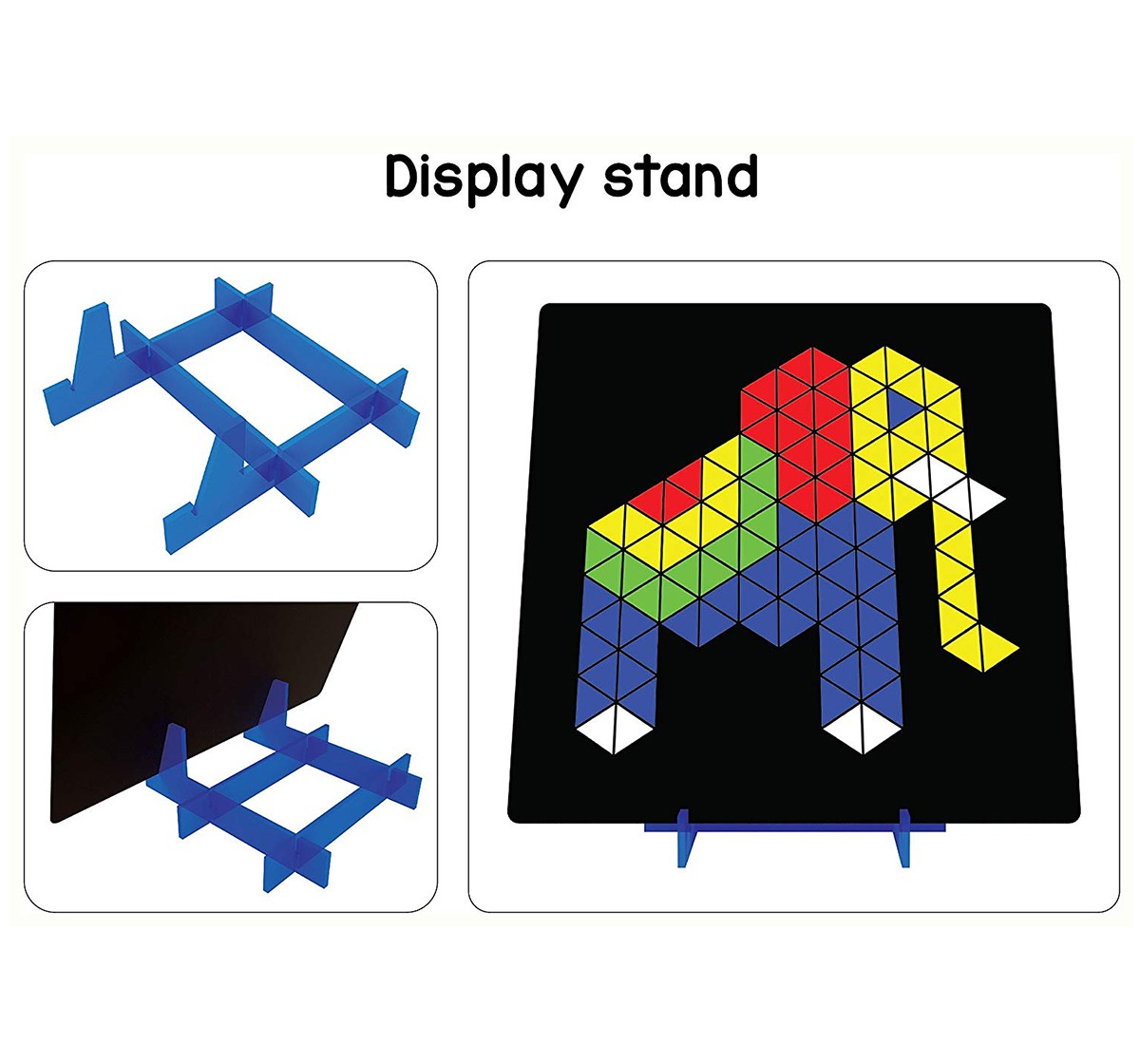 Play Panda Magnetic Puzzles Triangles With 400 Magnets, 200 Puzzles, Magnetic Board And Display Stand,  4Y+ (Multicolor)