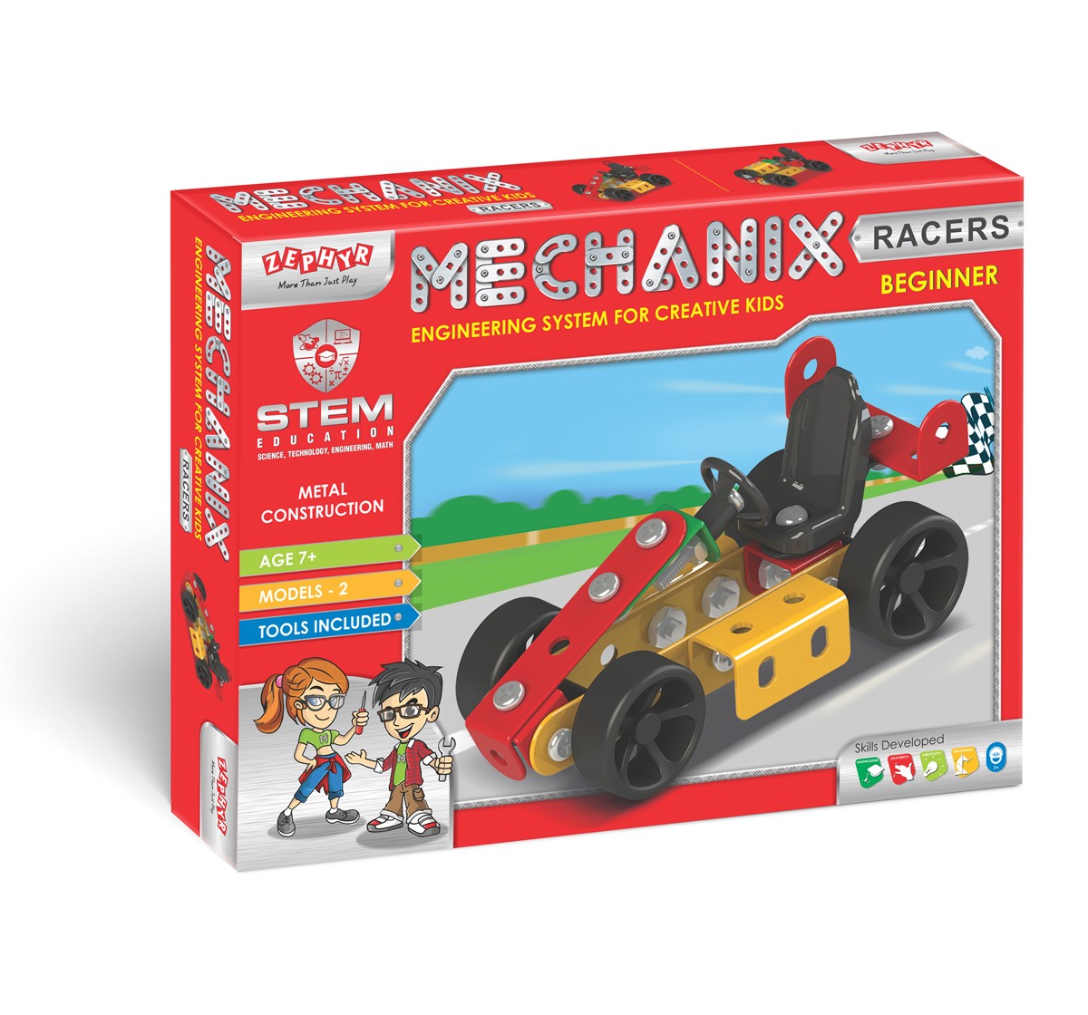 Mechanix Beginner Racers, Diy And Education Toy, Construction Set, For Boys & Girls, Multicolour, 7Y+