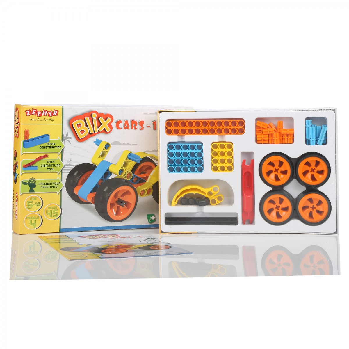 Zephyr Blix - Cars - 1 Diy, Educational, Learning, Stem, Building And Construction Toys, Multicolour, 8Y+