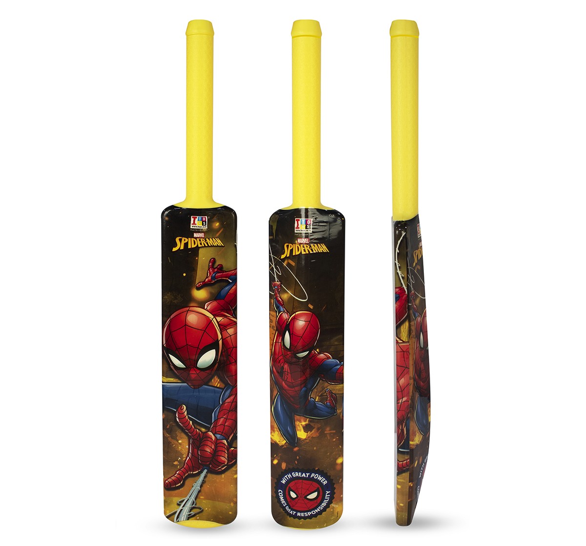 IToys Marvel Spiderman Bat & ball set for kids (Size.3),  3Y+(Multicolour)