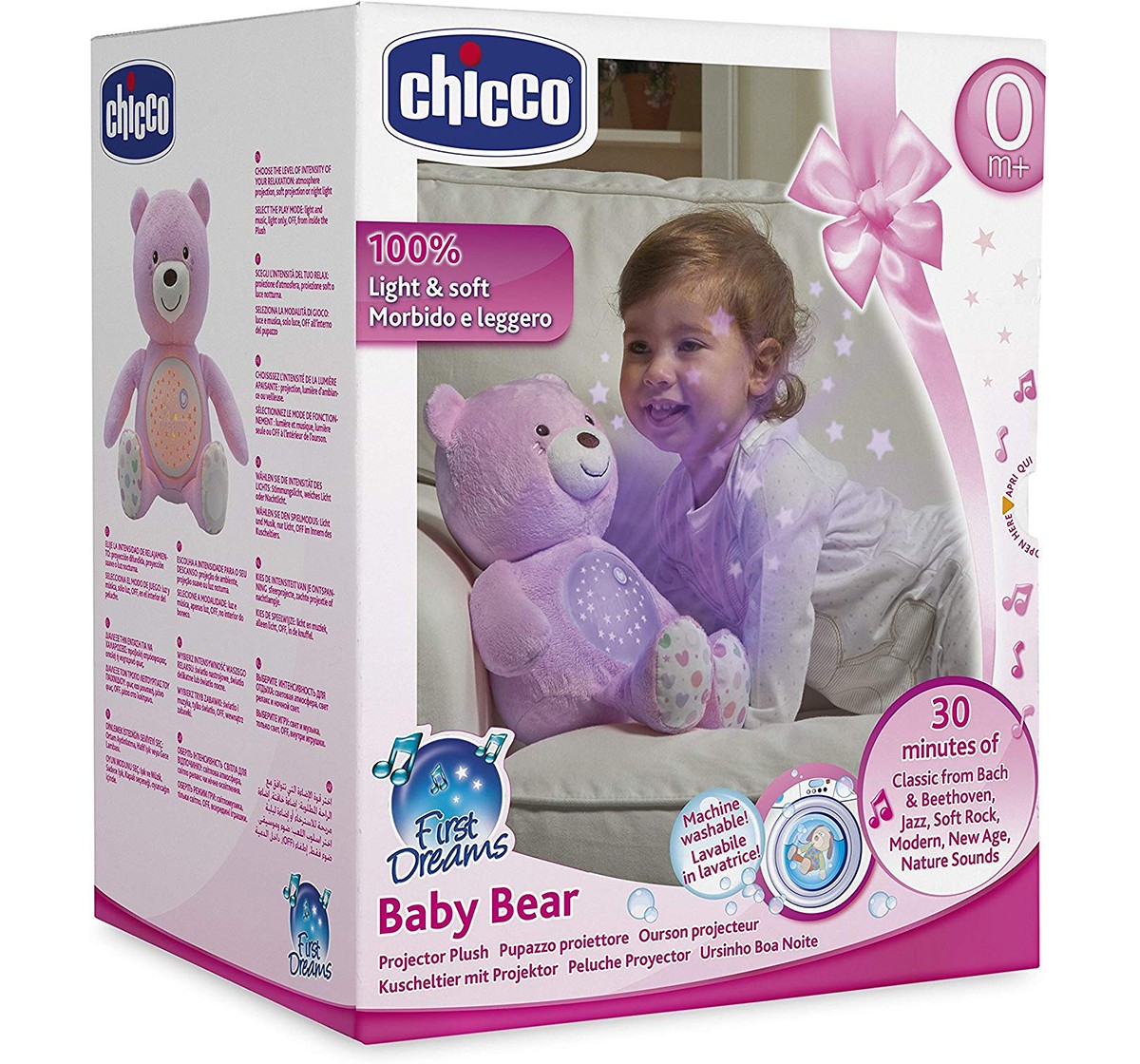 Chicco First Dreams Baby Bear for New Born Kids age 0M+ (Pink)