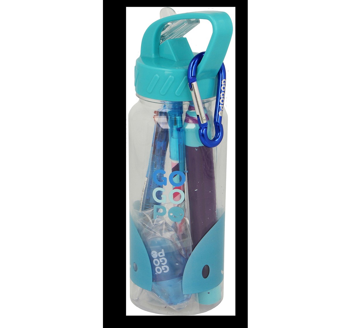 Gogopo Blue Sports Bottle Bundle School Stationery for Kids age 3Y+ (Blue)