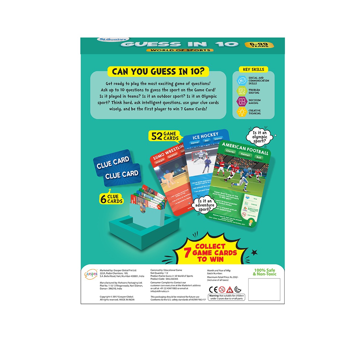 Skillmatics Guess In 10 World of Sports Games for Kids age 6Y+ 