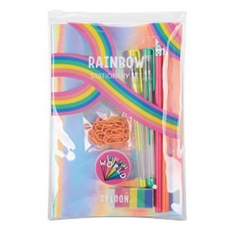 Syloon Rainbow Stationary Set of 7 School Stationery for Kids age 3Y+ 