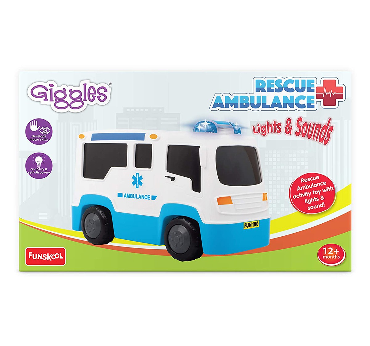  Giggles Rescue Ambulance Early Learner Toys for Kids age 12M+ (White)
