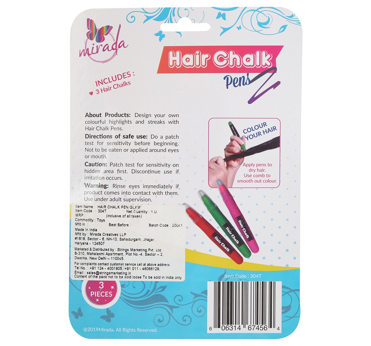 Mirada Hair chalk pen glam Multicolor 6Y+