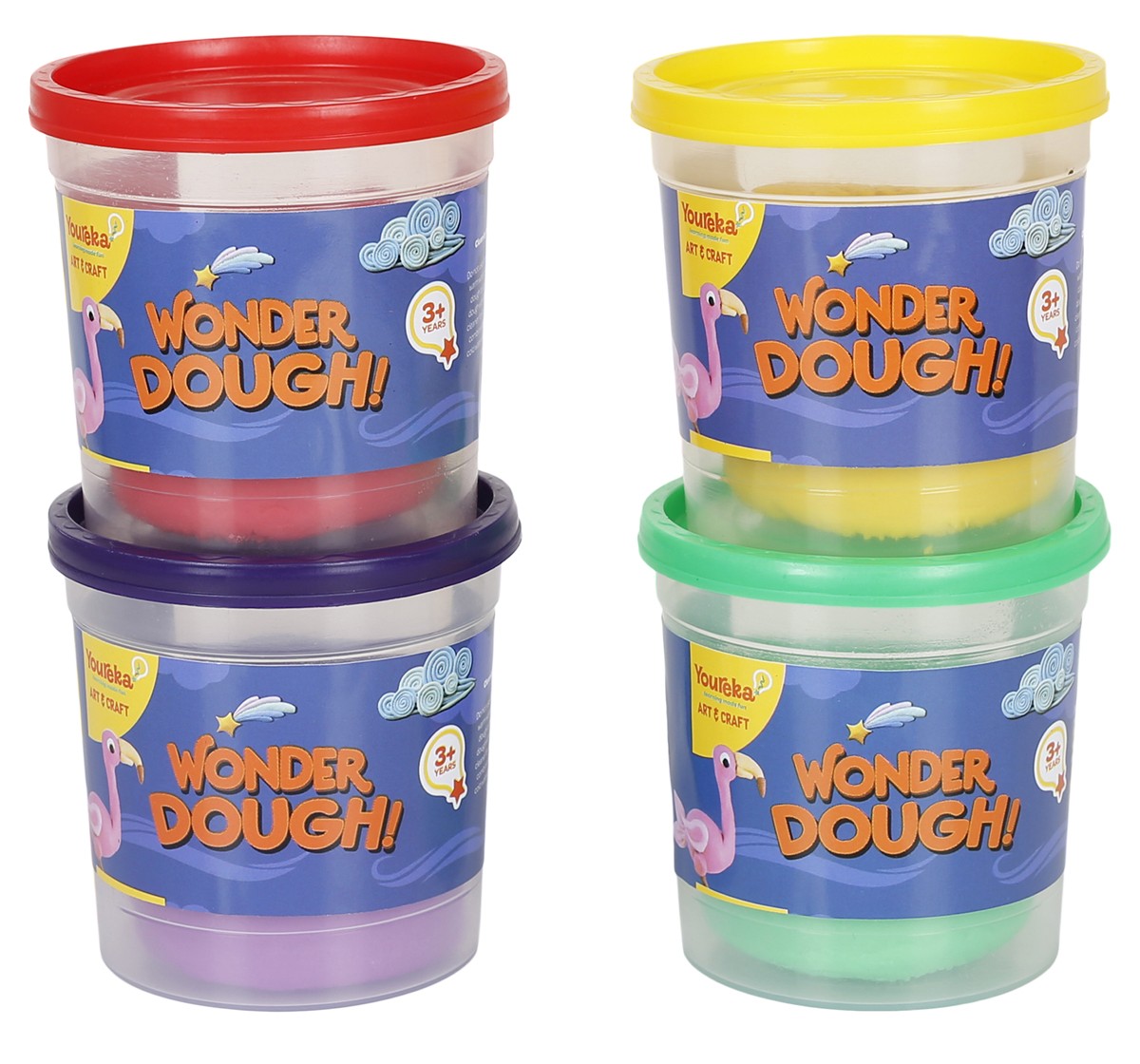 Eureka Wonder Dough Pack of 4 Tubes Large Multicolour 3Y+