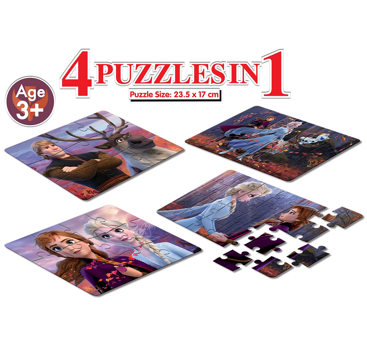 Frank Frozen II - 4  In 1 Puzzles for age 3Y+ 