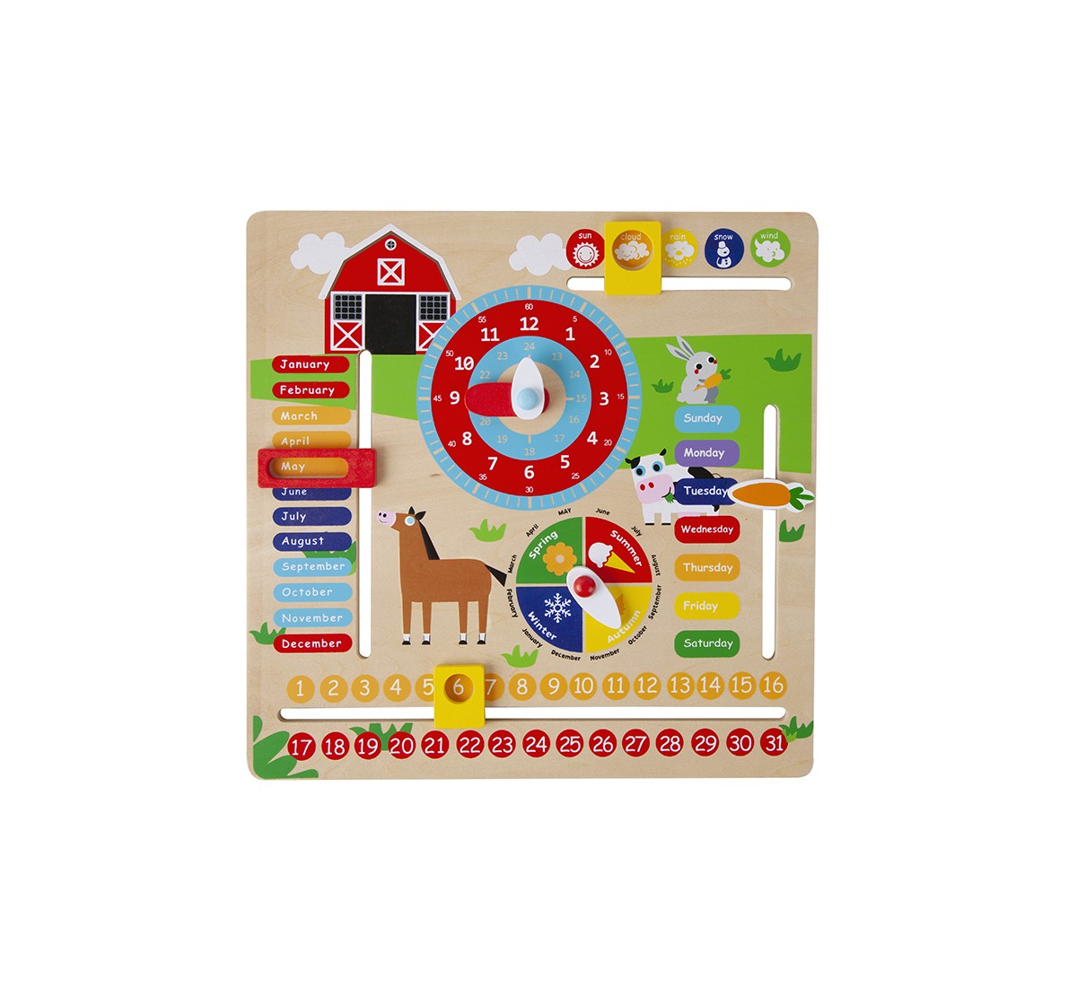 Shooting Star Wooden Magnetic Calendar for Kids age 3Y+ 