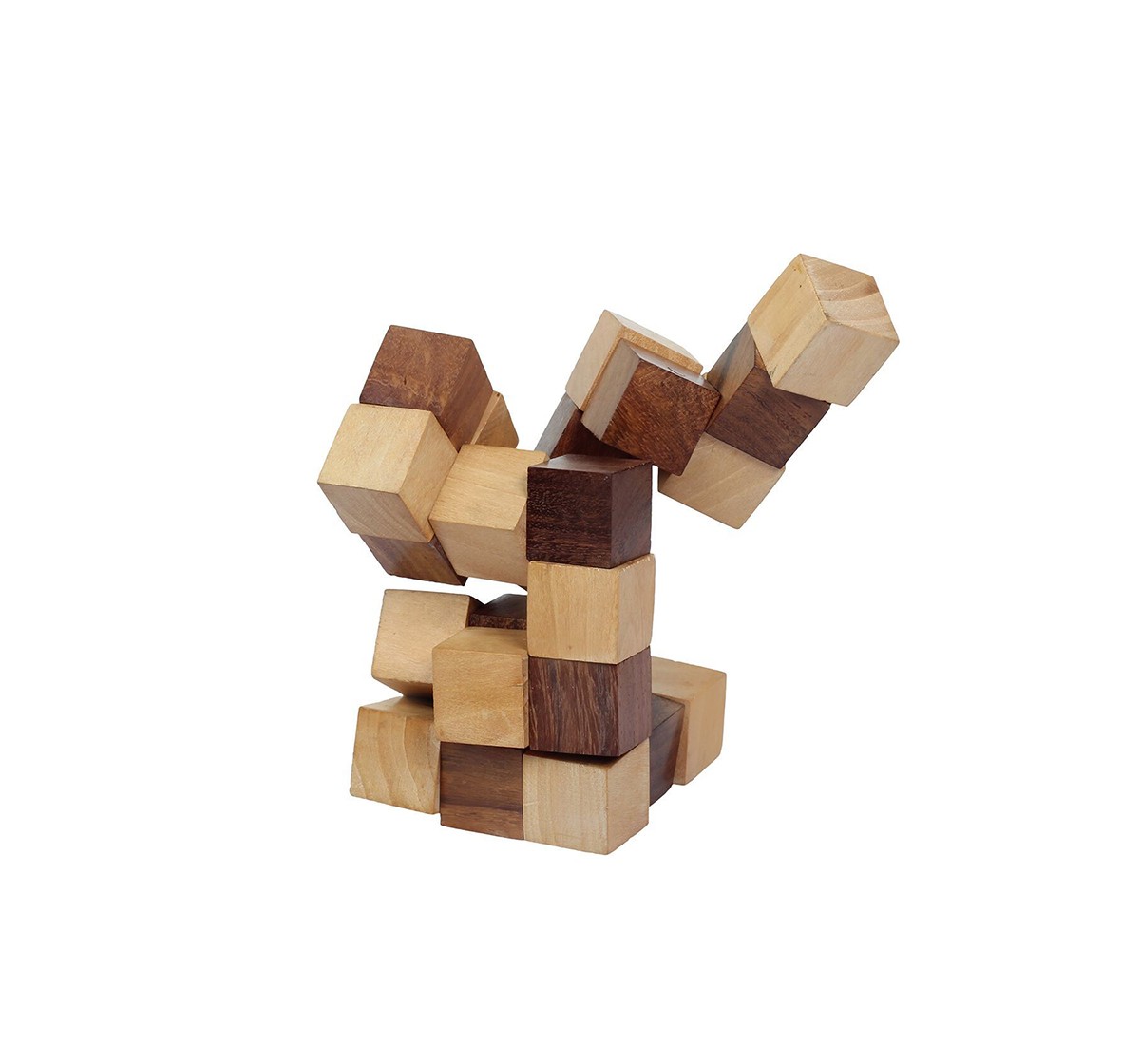 Desi Toys Snake Cube Puzzle Ghan Akar Brain Teaser Game for Kids age 5Y+ (Brown)