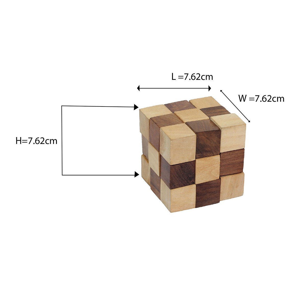 Desi Toys Snake Cube Puzzle Ghan Akar Brain Teaser Game for Kids age 5Y+ (Brown)