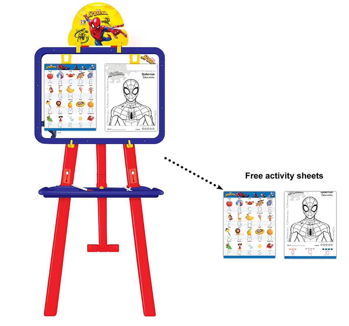 Marvel Spiderman 8 In 1 Easel Board Activity Set for Kids age 5Y+ 