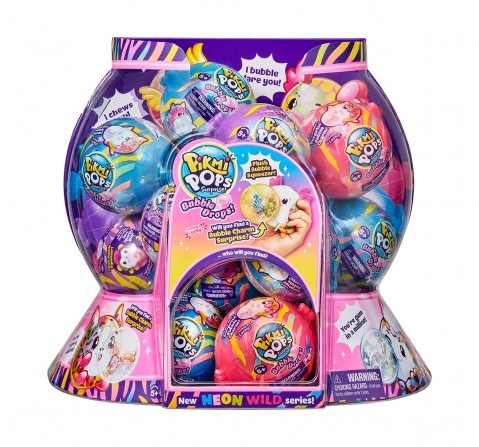 Pikmi Pops Bubble Drop Neon Wild Single Pack Interactive Soft Toys for age 5Y+ - 8.5 Cm 