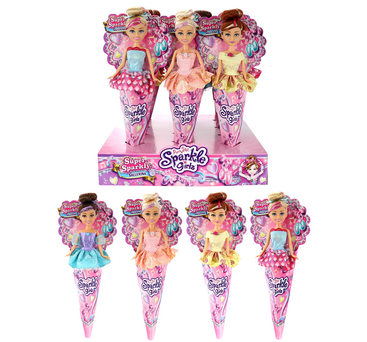 Sparkle Girlz 10"Cone Ballerina For  Dolls & Accessories for Kids age 3Y+ 