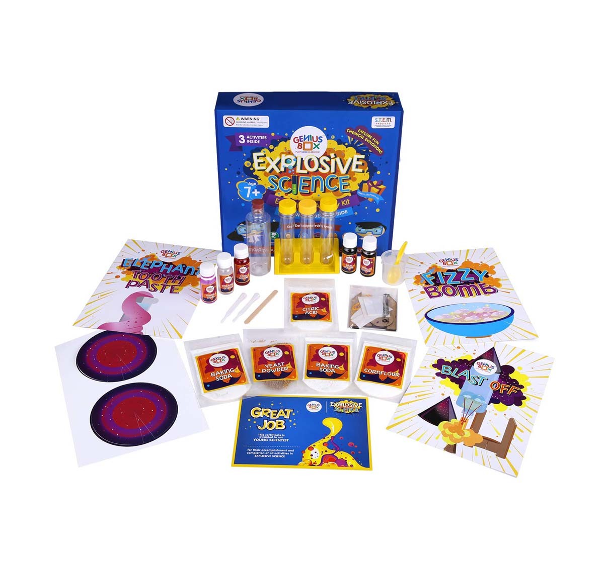 Genius Box Explosive Science 3 Activity Kit for 7+ Year Age: Diy, Educational Toy, Educational Kit, Stem Toy, Science Experiment, Learning Kit Science Kits for Kids Age 7Y+