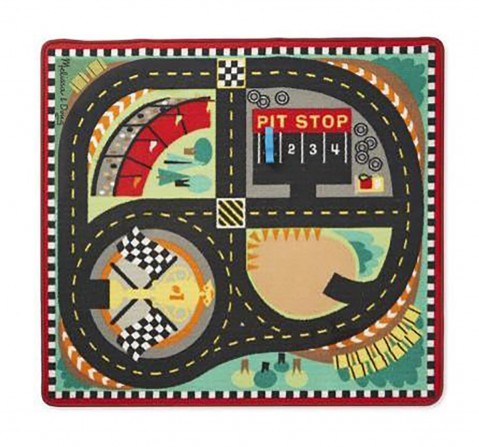 Melissa & Doug  Round The Speedway Race Track Rug Baby Gear for Kids age 3Y+ 