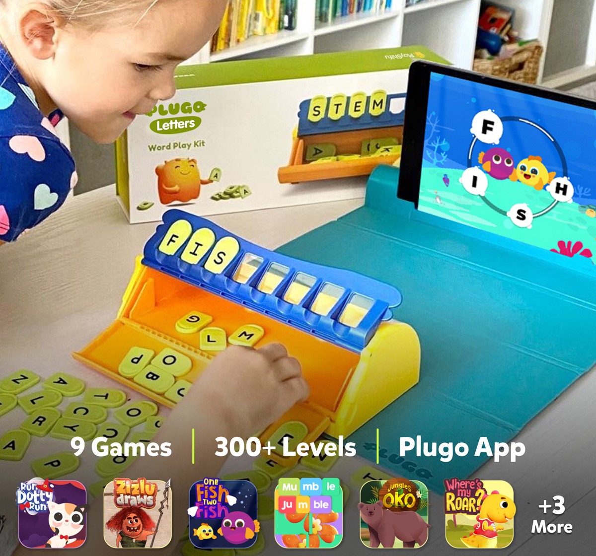Plugo Letters - Word­ Building with Stories & Puzzles Games for Kids age 4Y+ 