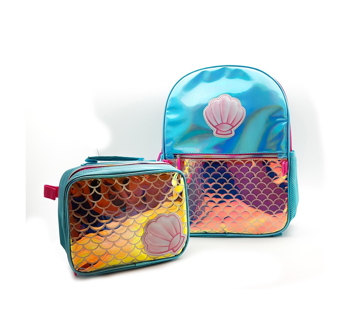 Hamster London Shiny Shell Backpack with Tiffin Bag for age 3Y+ (Blue)