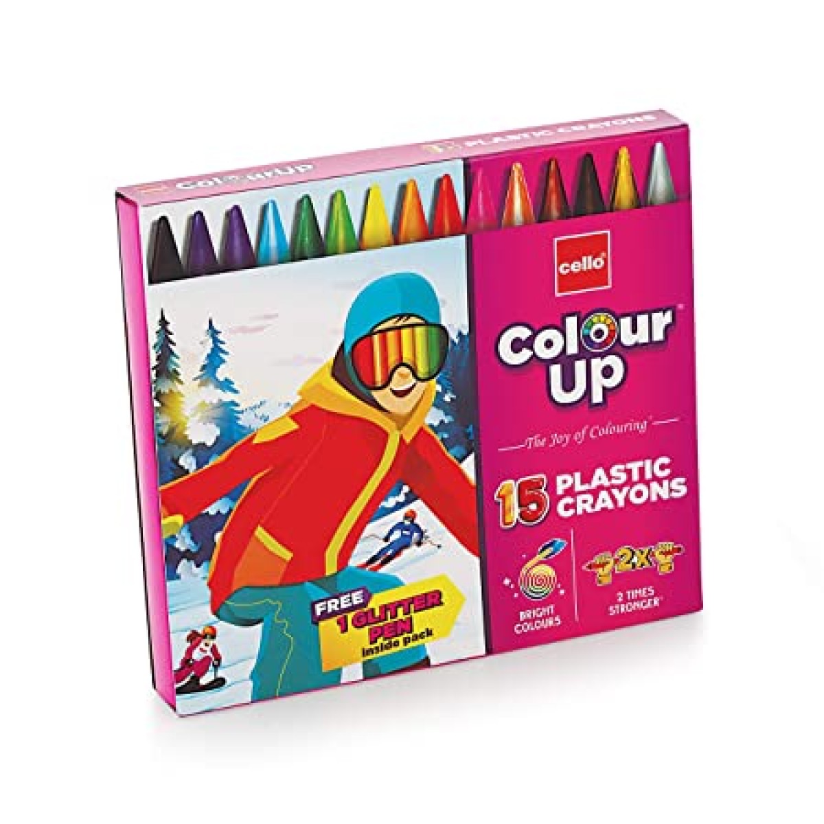 COLOURUP Plastic Crayons Pack of 15 Multicolour 4Y+