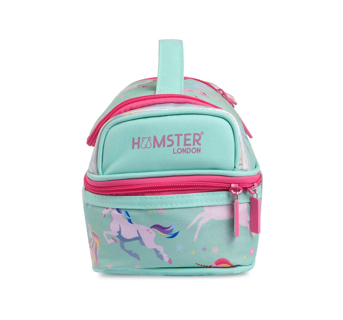 Hamster London Unicorn Double Zipper Pencil Case for Kids age 3Y+ (Pink)