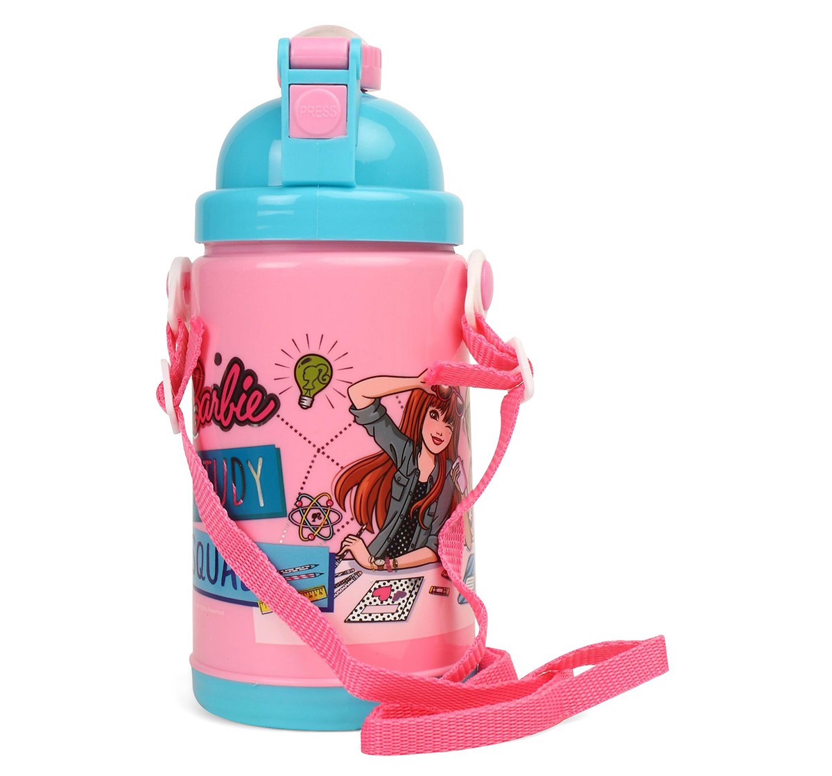 Barbie Barbie Study Squad Pink Water Bottle 450 ml for age 3Y+  Water Bottles & Sipper for age 3Y+ 