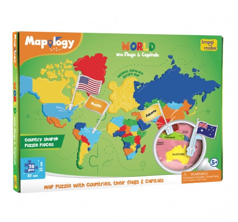 Imagimake Mapology World Flags Capitals for Kids, 5Y+(Multicolor)