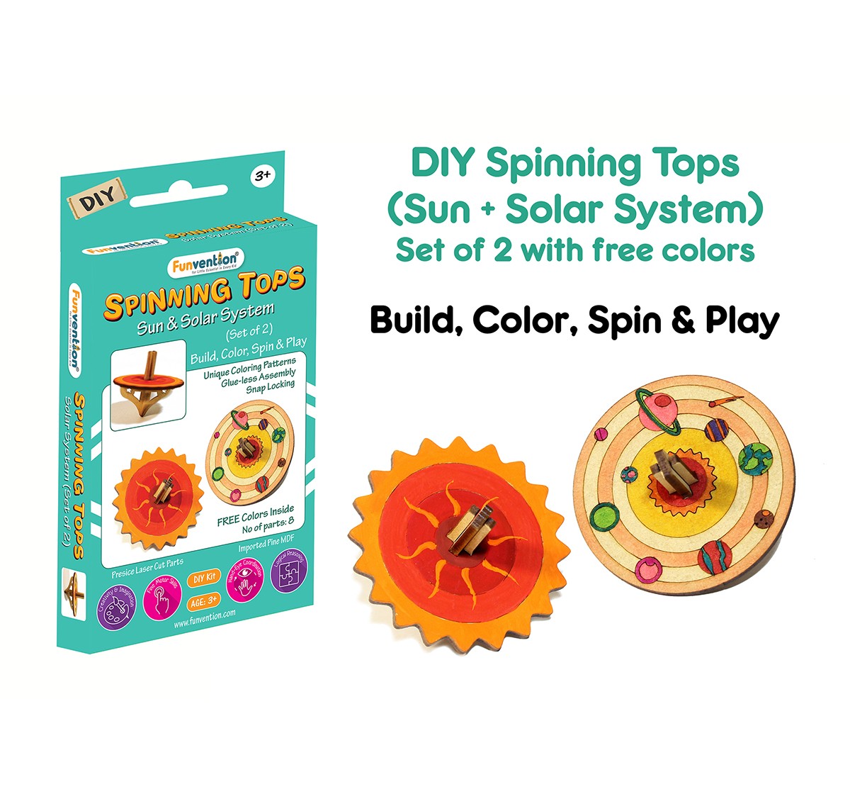 Funvention  DIY Spinning Top Kits  Science Kits for Kids age 3Y+ 