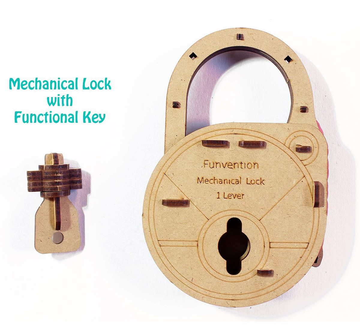 Funvention  DIY Mechanical Lock with Key STEM for Kids age 5Y+ 