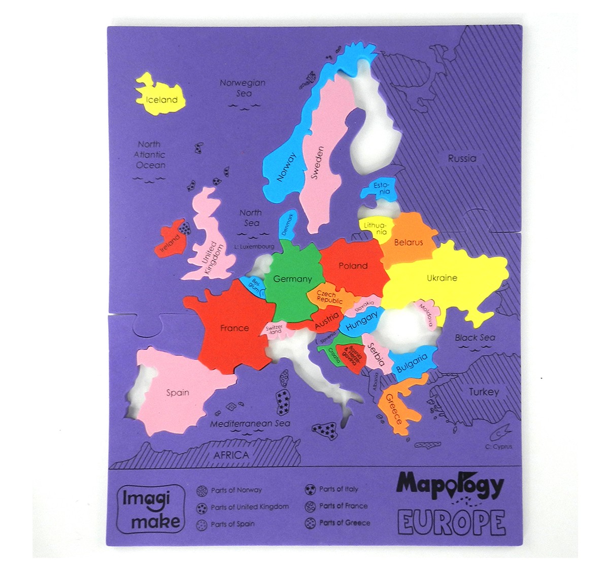 Imagimake Mapology Europe English for Kids, 5Y+(Multicolor)