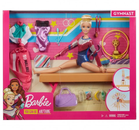 ?Barbie Gymnastics Playset: Barbie Doll with Twirling Feature, 3Y+, Multicolour