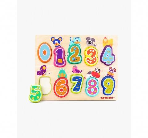 Topbright Animals & Number Puzzle,  3Y+, (Multicolor)