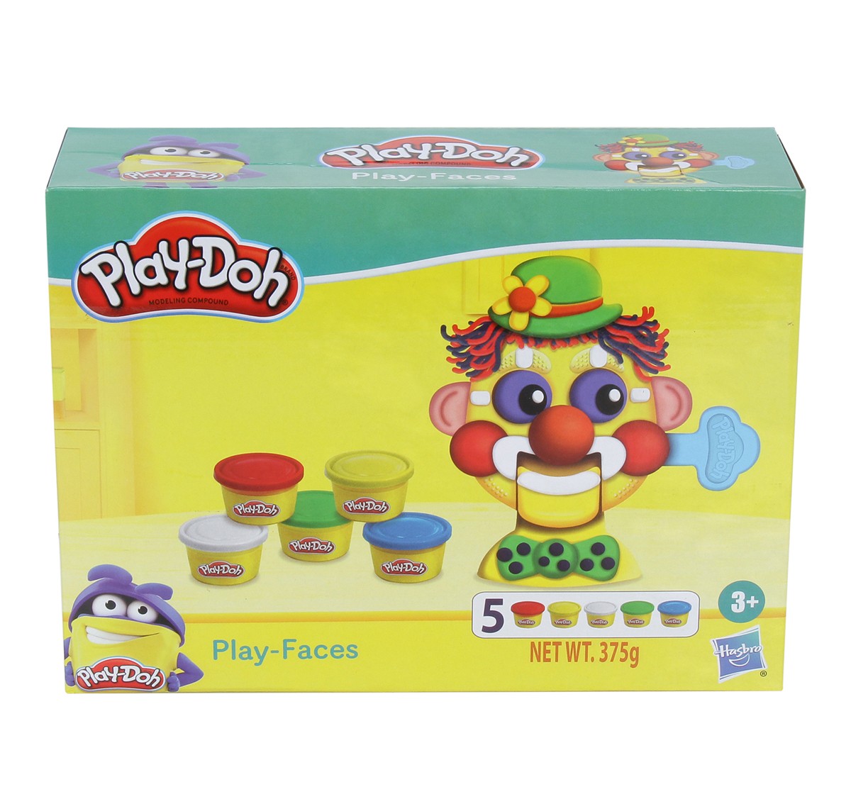 Play Doh Play Faces Activity Toy with 5 NonToxic Play Doh Colors for Kids Multicolor 3Y+