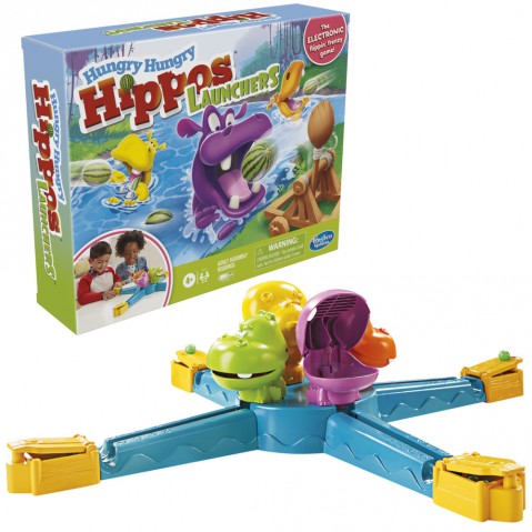 Hungry Hungry Hippos Launchers Game For Kids Ages 4 And Up, Electronic Preschool Game For 2-4 Players