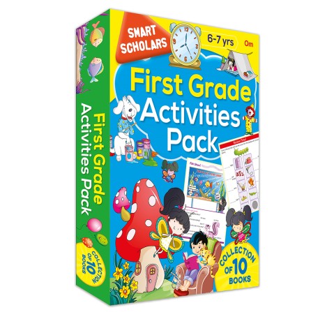 First Grade Activities Pack Smart Scholars, 320 Pages Book By Om Books Editorial Team, Paperback (Collection Of 10 Books)