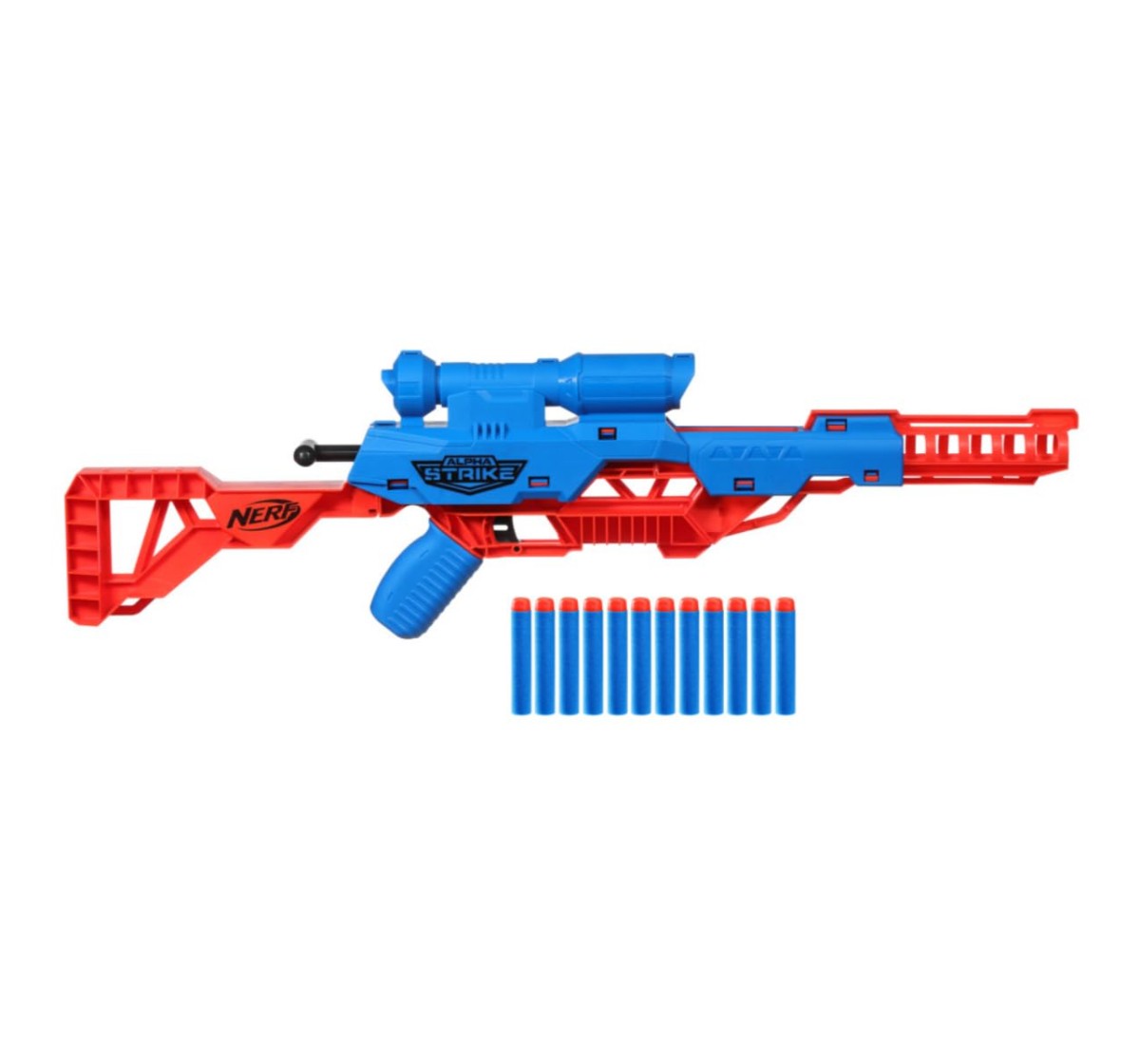 NERF Alpha Strike Wolf LR-1 Toy Blaster with Targeting Scope, Multicolour, 8Y+