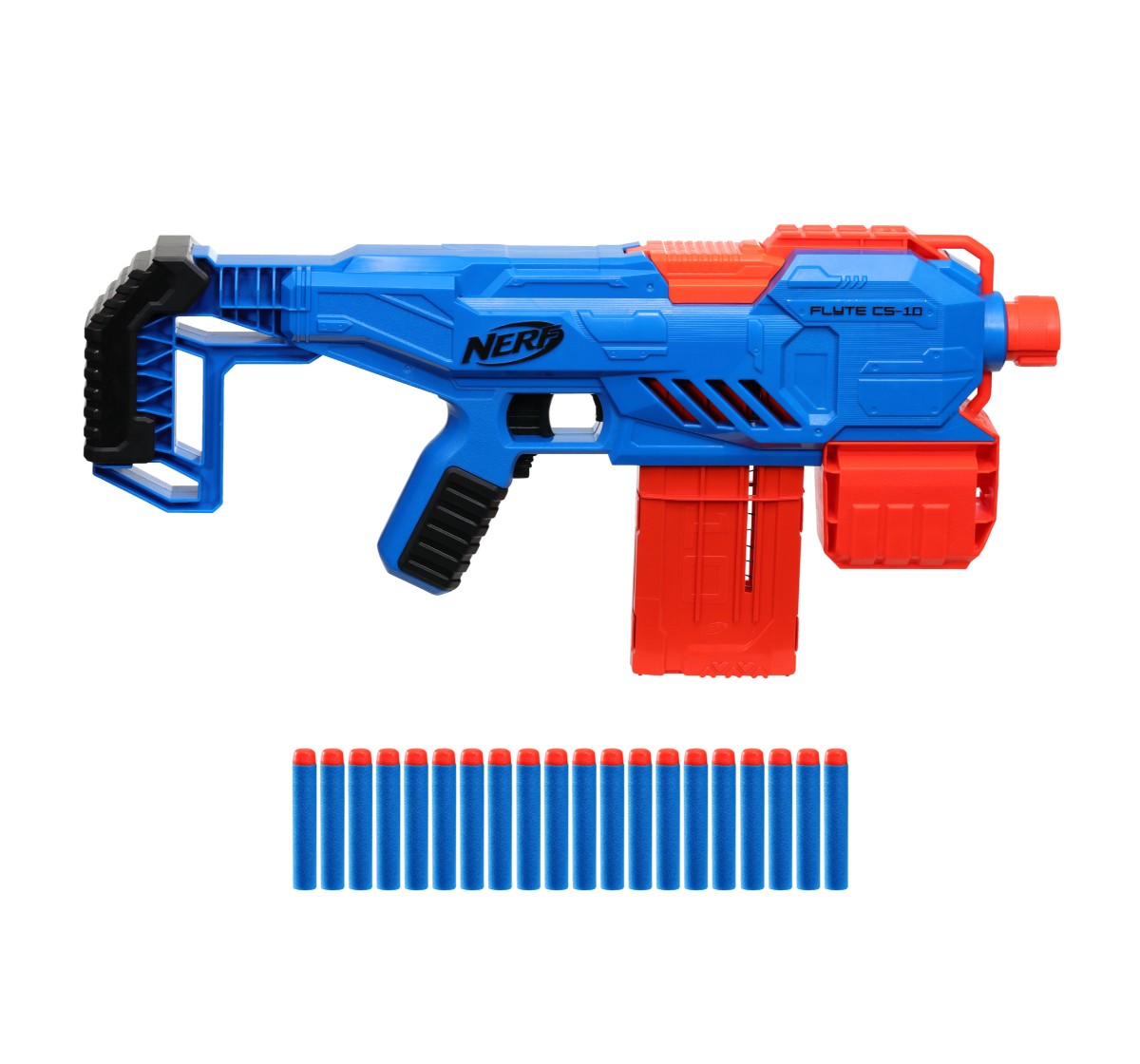 Nerf Alpha Strike Flyte CS 10 Motorized Blaster for kids 8Y+, Multicolour