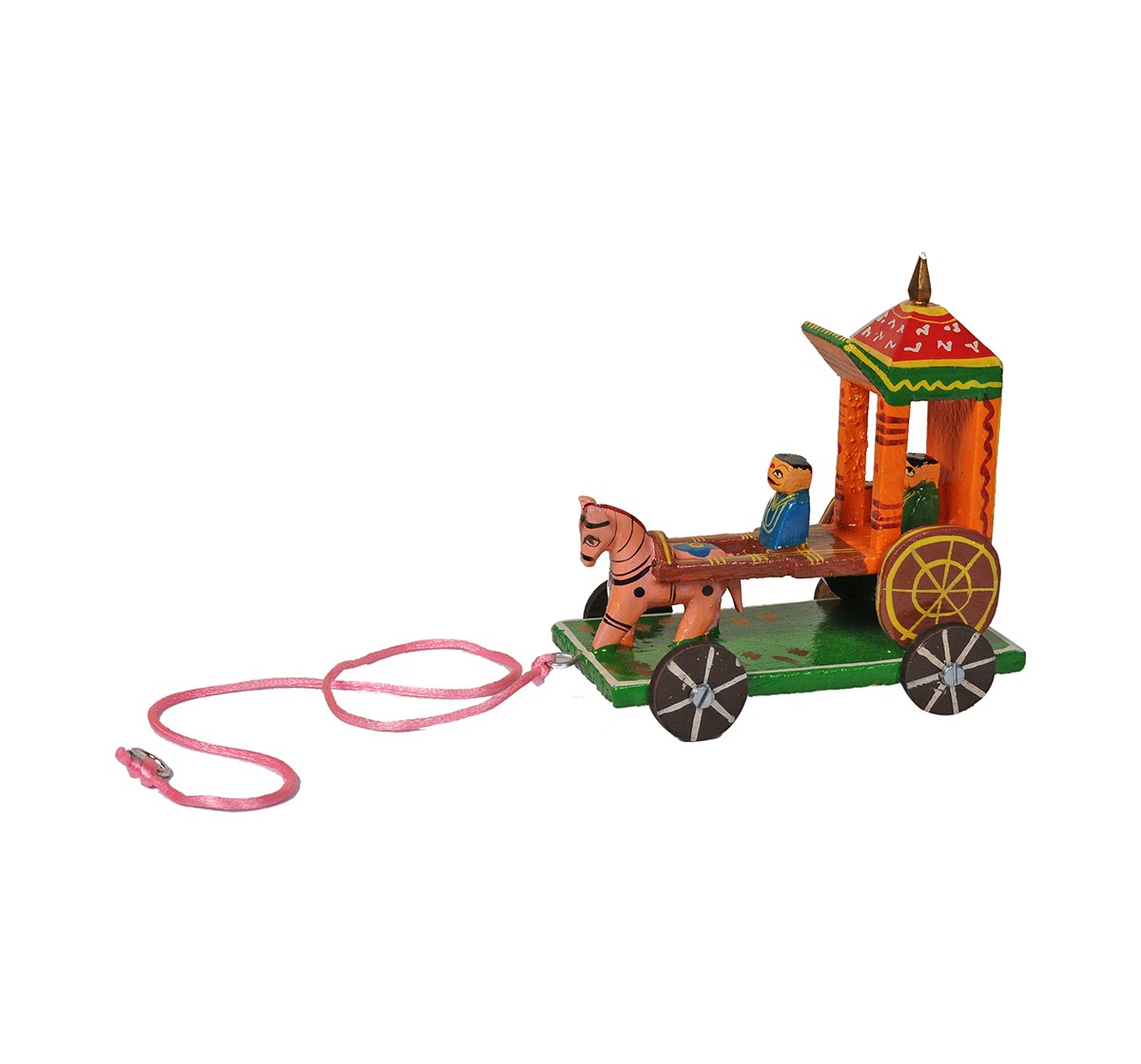 Craft & Culture Wooden Rath Handpainted Assorted Quirky Soft Toy for Kids age 3Y+ - 12 Cm 