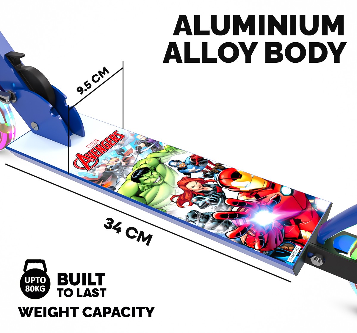 Avengers 2-Wheel Scooter for Kids age 2Y+, Blue