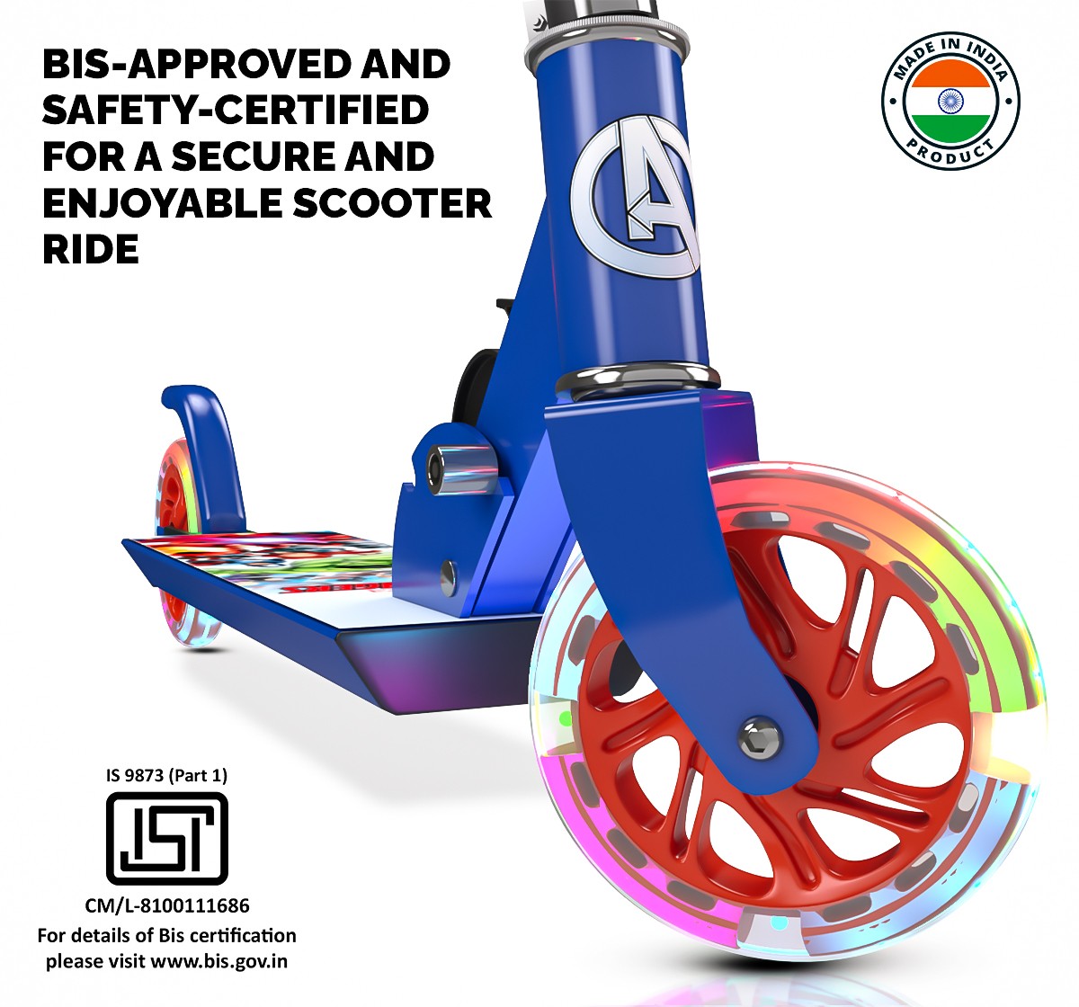 Avengers 2-Wheel Scooter for Kids age 2Y+, Blue