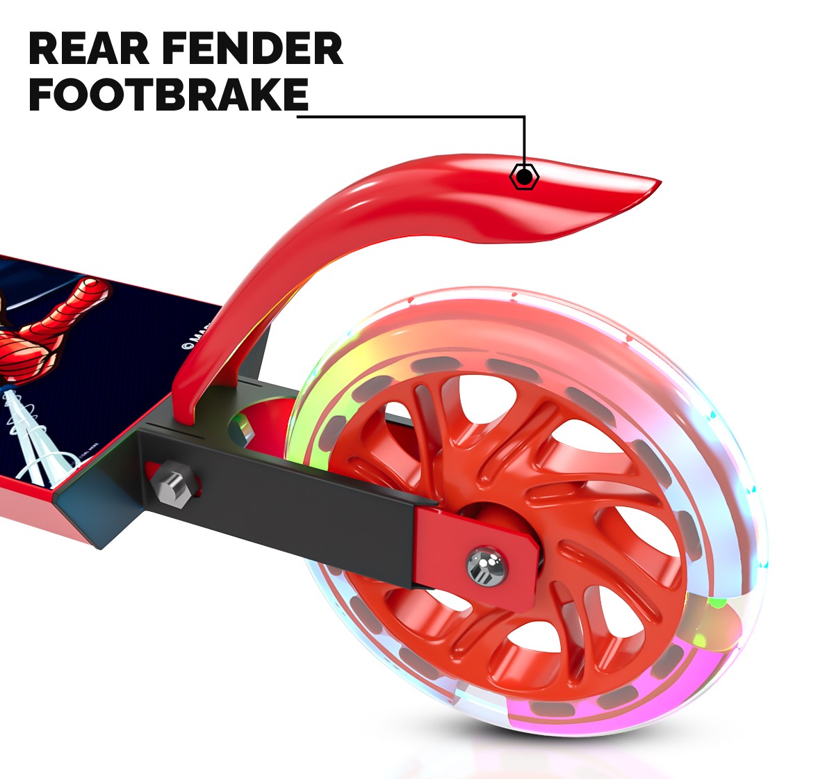Spiderman 2-Wheel Scooter for Kids age 2Y+,  Red