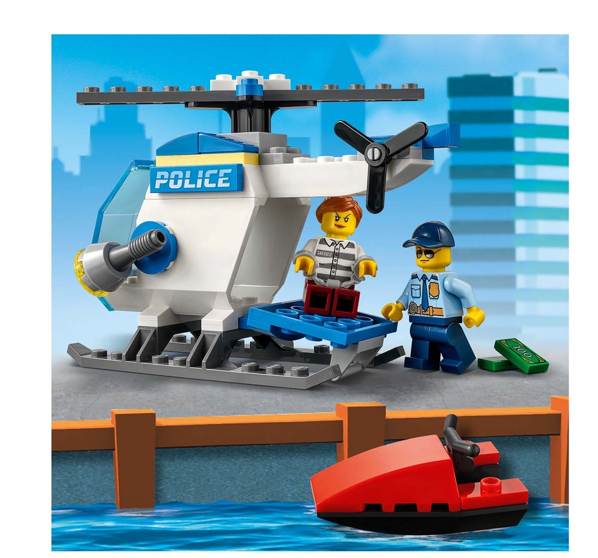 Lego Police Helicopter Lego Blocks for Kids Age 4Y+