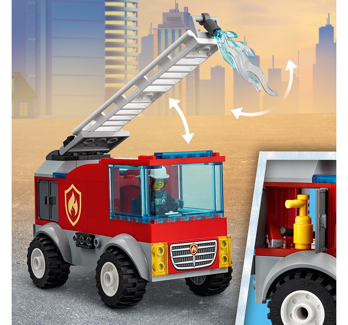 Lego Fire Ladder Truck Lego Blocks for Kids Age 4Y+