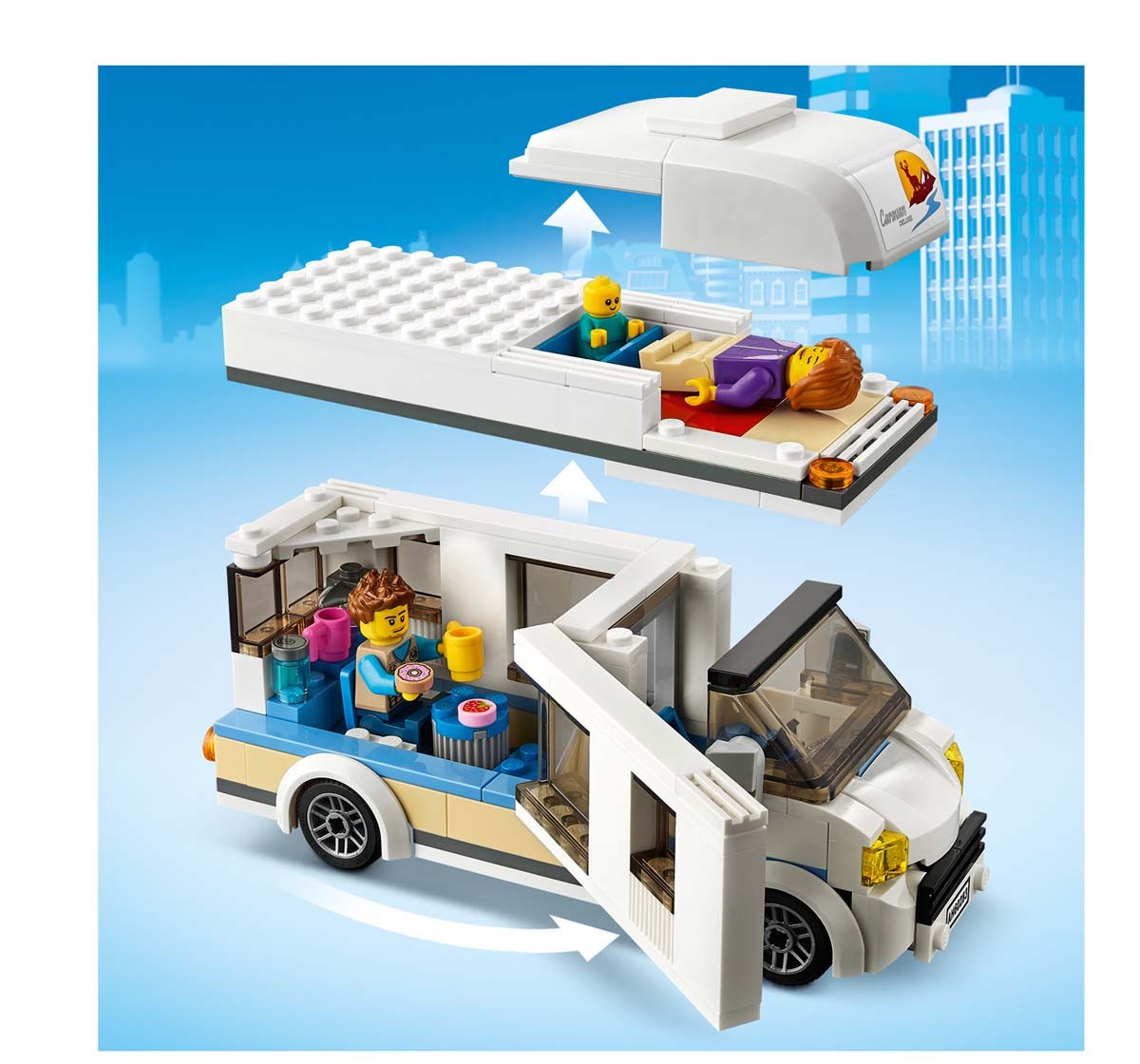 Lego Holiday Camper Van Lego Blocks for Kids Age 5Y+