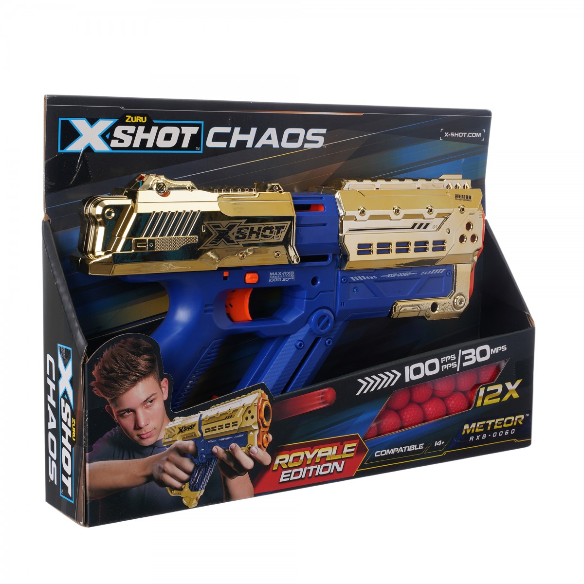 X-Shot Golden Chaos Meteor Toy Guns for kids 12Y+, Multicolour