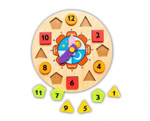 Hilife Clock 'O' Puzzle Shape Color Sorting Clock,  3Y+ (Multicolor)