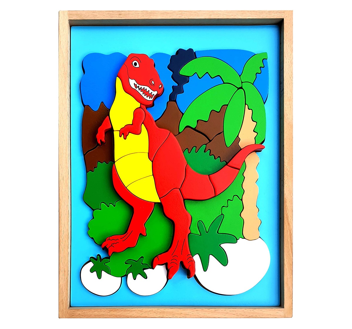 Hilife Dinosaur 3D Shape 2 Layer Puzzle,  3Y+ (Multicolor)