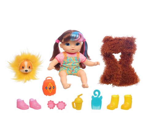 Littles by Baby Alive, Fantasy Styles Squad Doll, Little Harlyn, Safari Accessories, Straight Brown Hair Toy for Kids Ages 3 Years and Up