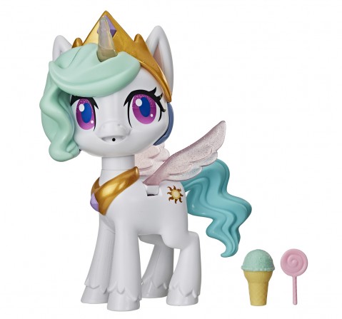 My Little Pony Magical Kiss Unicorn Princess Celestia, Interactive Unicorn Figure with 3 Surprises -- Musical Kids Toy that Moves, Lights Up for age 3Y+