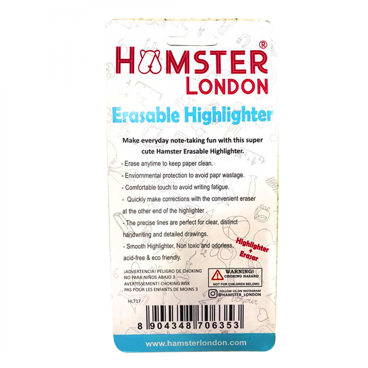 Hamster London Erasable Highlight Multicolour 9Y+